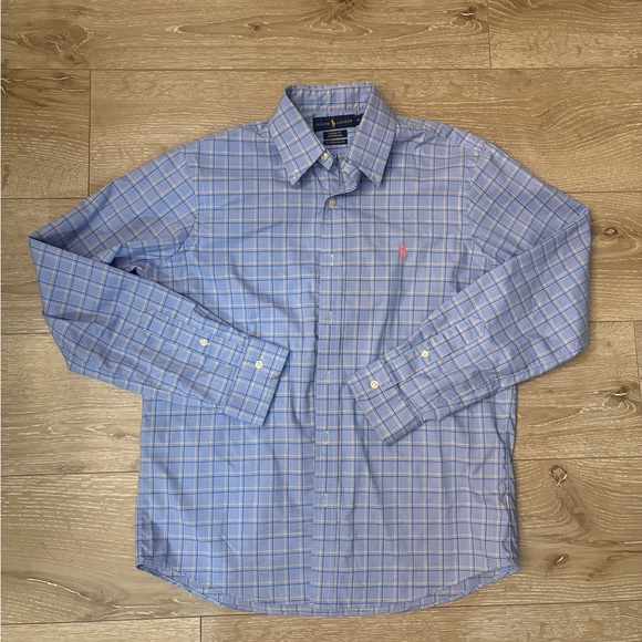 Ralph Lauren Light Blue Plaid Men's Shirt - Picture 2 of 5